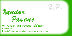 nandor pascus business card